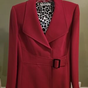 Red Belted Blazer